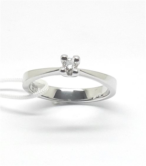 Ringe Mirco Visconti Dame Solitario 4 Punte in Weißgold Diamante 0.09 Ct GB54-13 - GB54-13